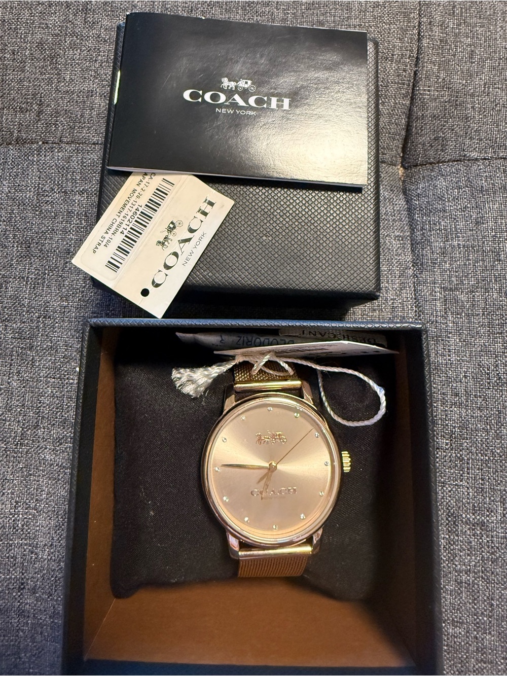 Coach New York Women's Rose Gold Mesh Strap Watch